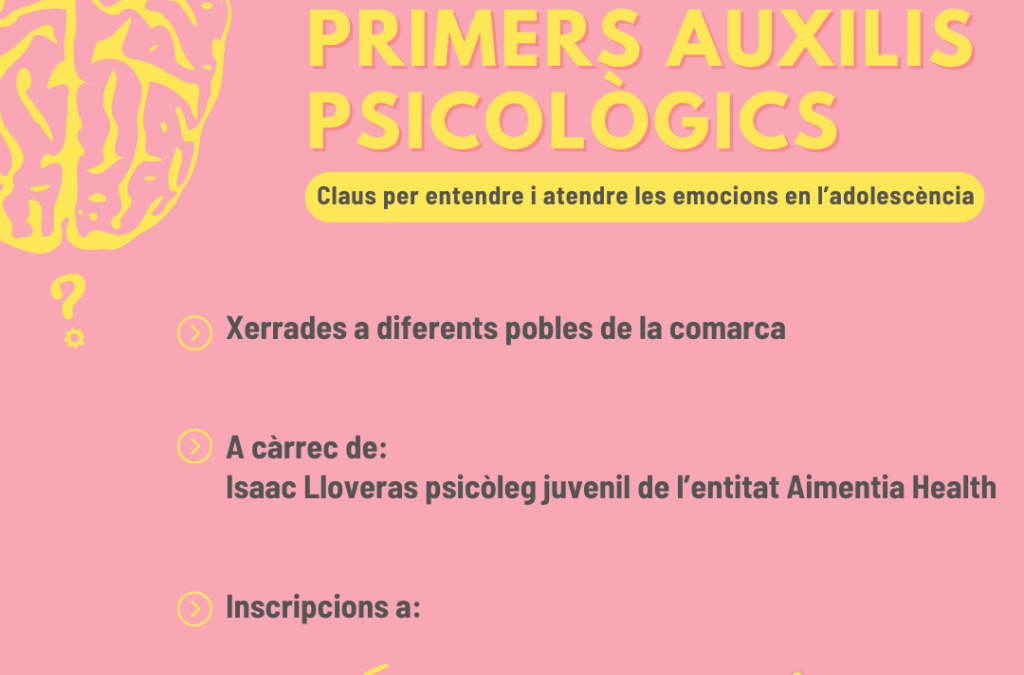 Nou cicle de xerrades per entendre  i tractar les emocions en l’adolescència