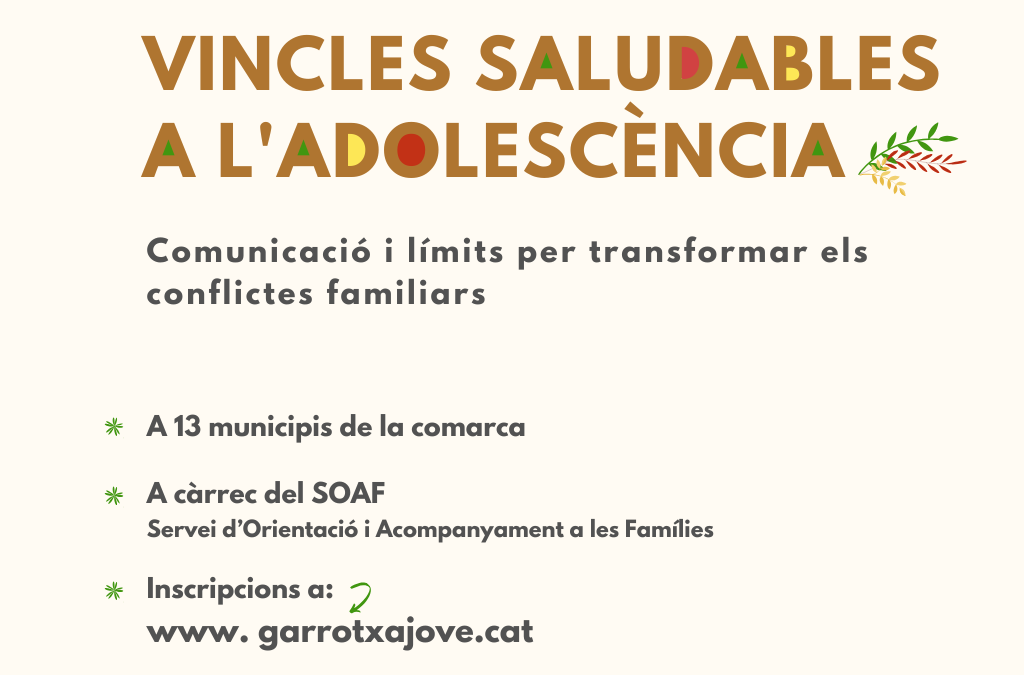 Formació adreçada a famílies sobre vincles saludables, límits i gestió de conflictes durant l’adolescència